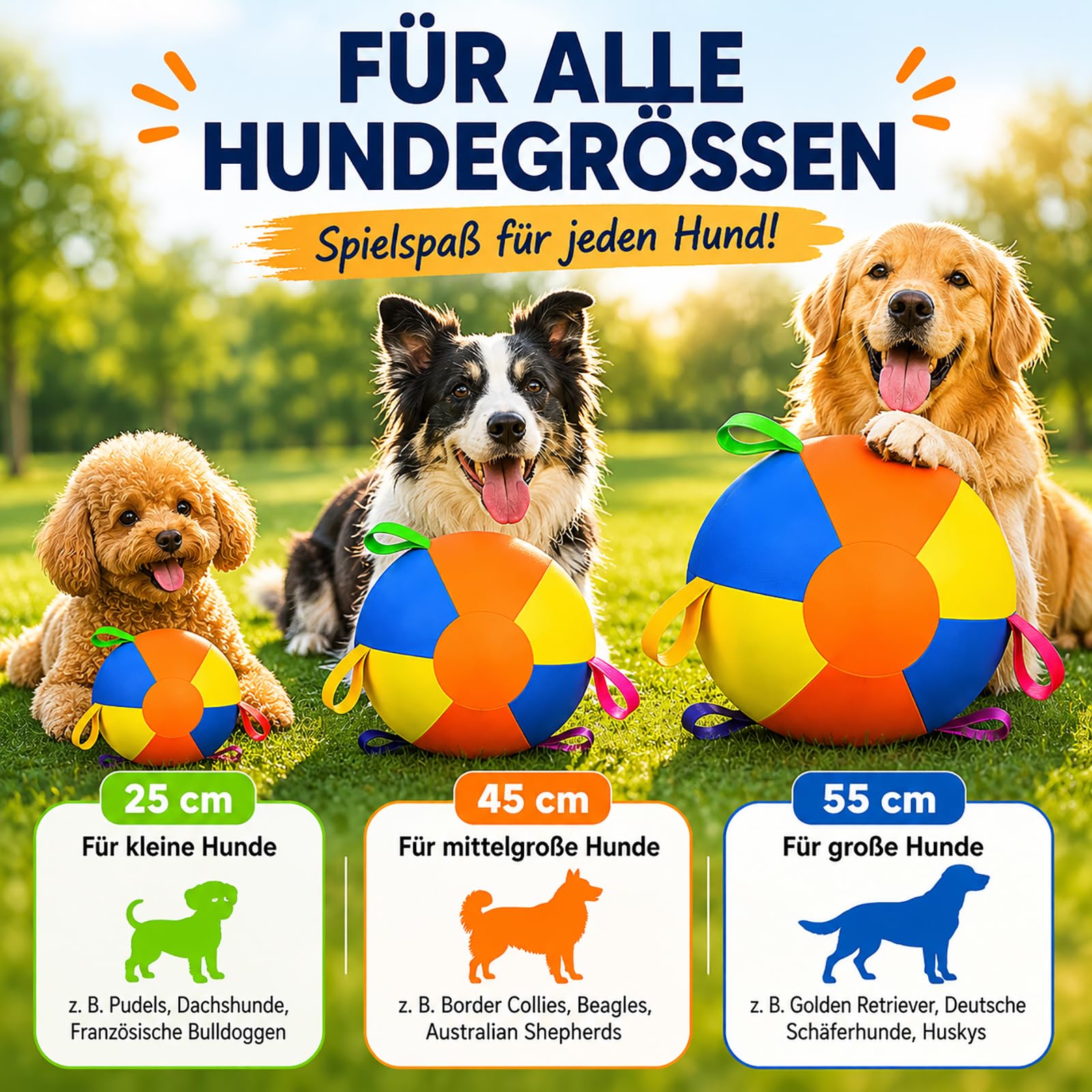 Generisch Herding Ball für Hunde und Herding Ball Hund für Übungen, Hundeball Groß Sowie Bälle für Hunde für Draußen, Robuster Hüteball für Viel Bewegung im Garten Hinter Dem Haus (E, 55c'm)