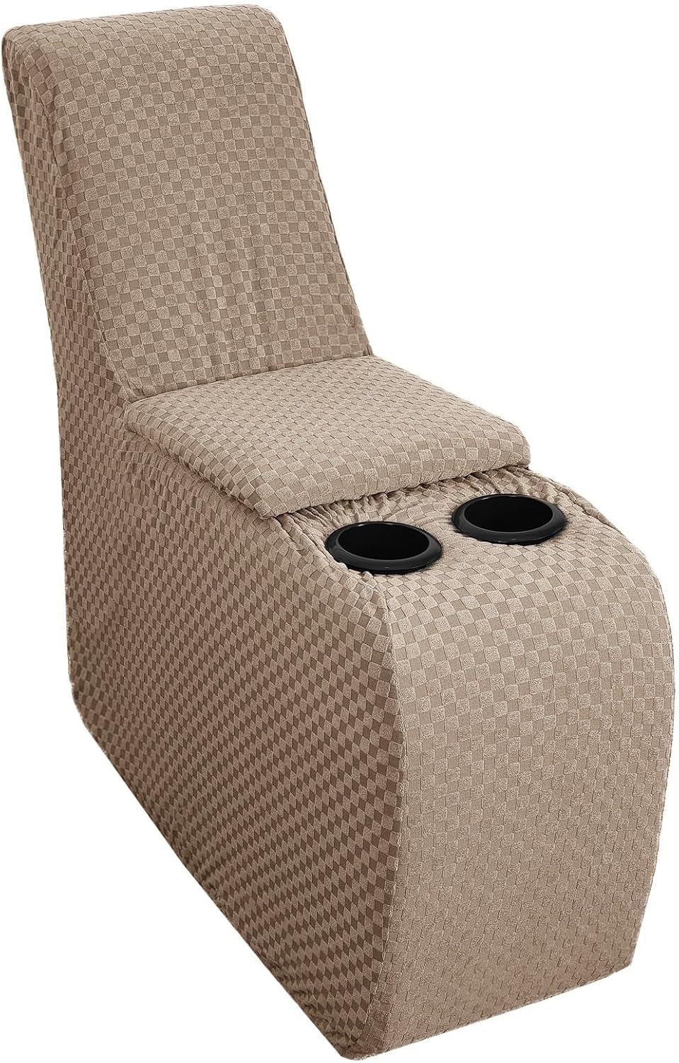 Recliner Console Cover for Reclining Loveseat Covers ，Recliner Middle Console Cover Stretch Jacquard Middle Console Cover for Recliner Couch and Sofa，Washable Center Console Slipcover Protector(Khaki)