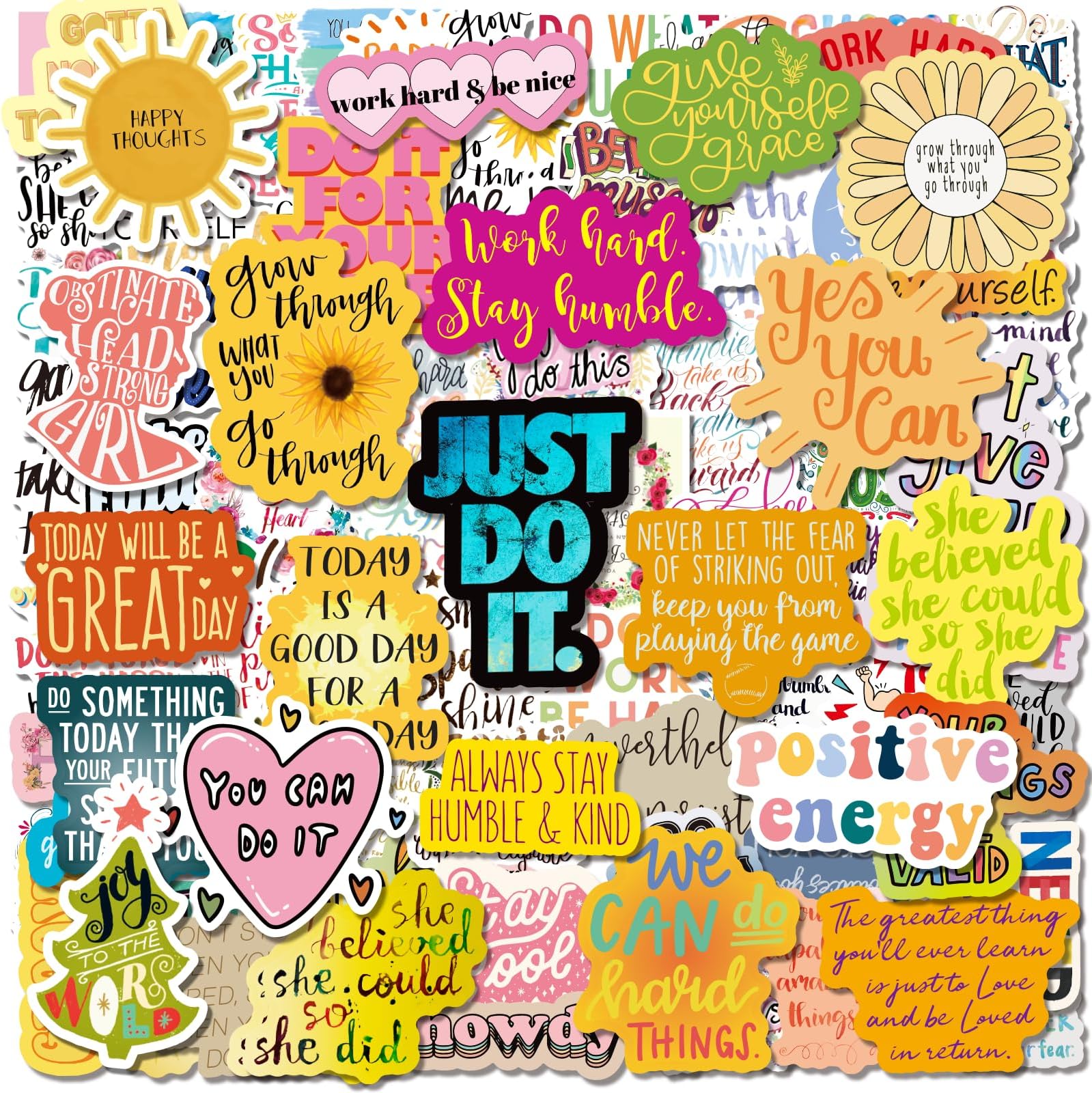 100PCS Motivational Waterproof Vinyl Stickers for Water Bottles, Inspirational Gifts for Women, Scrapbook Supplies for Hydroflasks, Laptops, Computers, Phone