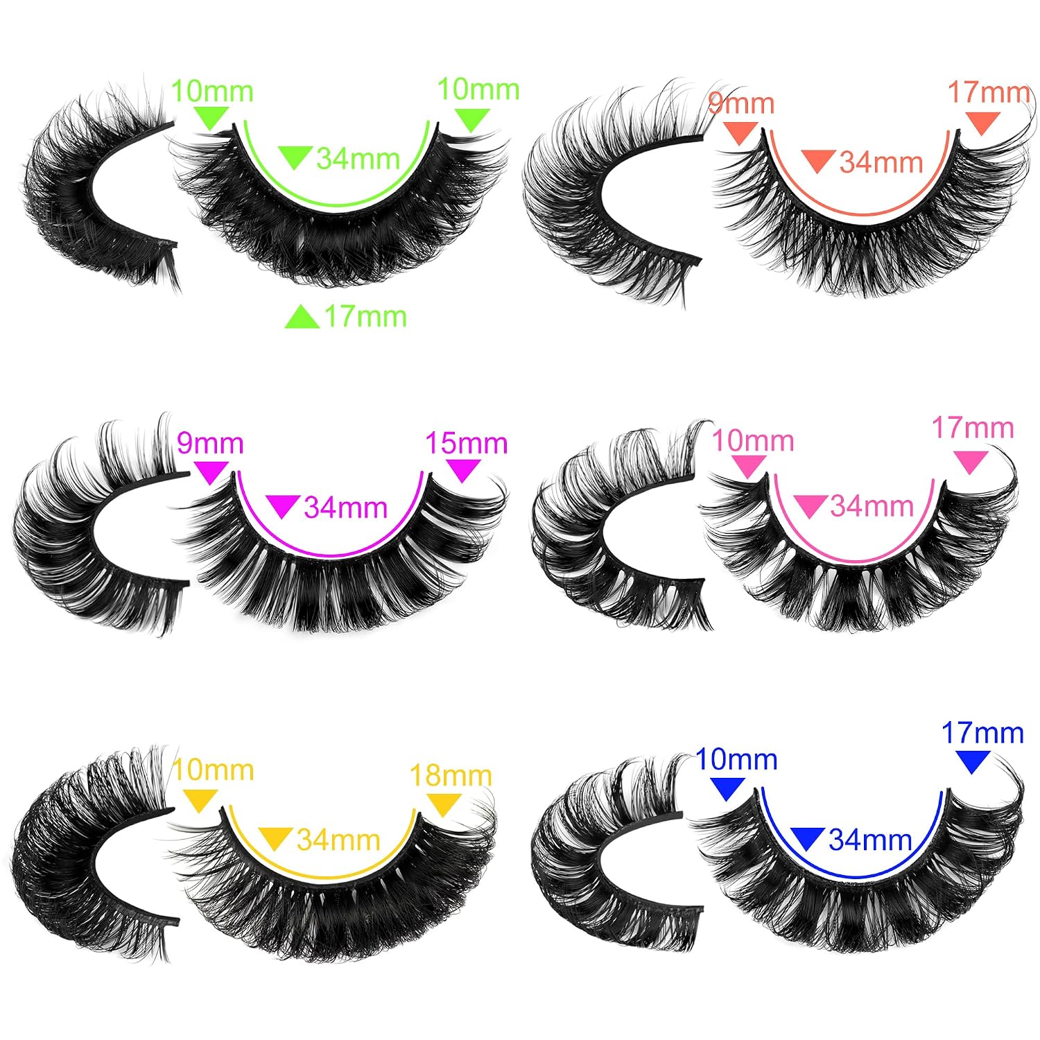 False Lashes Cat Eye Volume Fluffy Eyelashes Wholesale Bulk Wispy Russian Strip Lashes 48 Pairs Mixed Pack