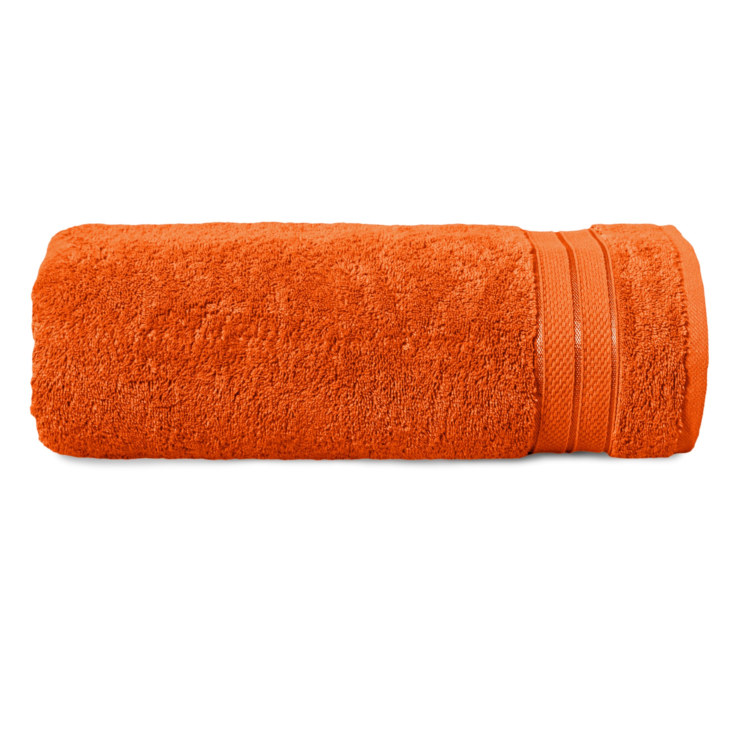 Elegant Comfort Three Line Popcorn Towel Set for Bathroom 35 x 70 inches,Premium Hotel Quality 1-PACK Jumbo Towels,100% Turkish Cotton, Soft and Durable, Quick Dry and Highly Absorbent, Vibrant Orange
