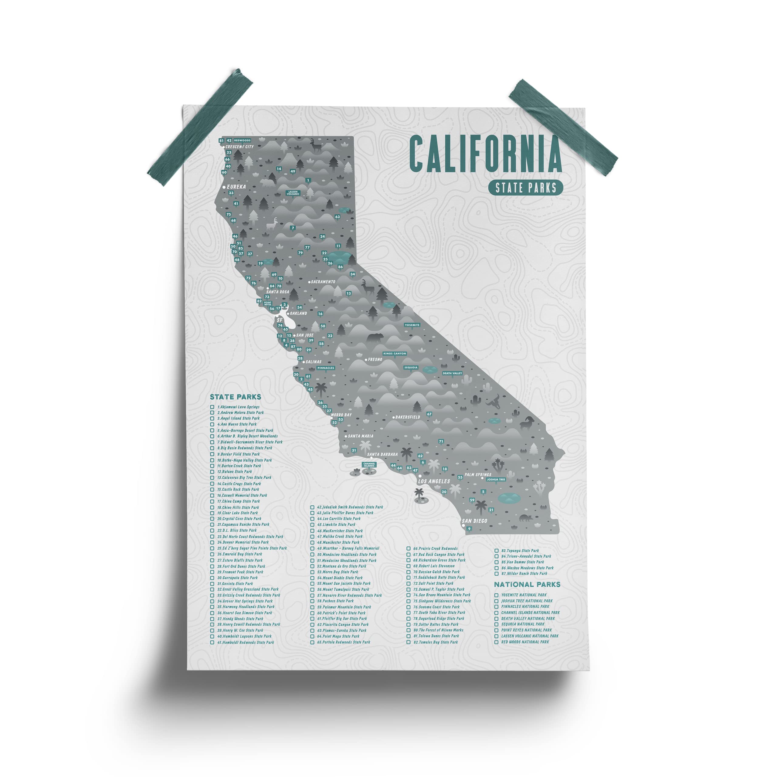California State Park Map - Checklist