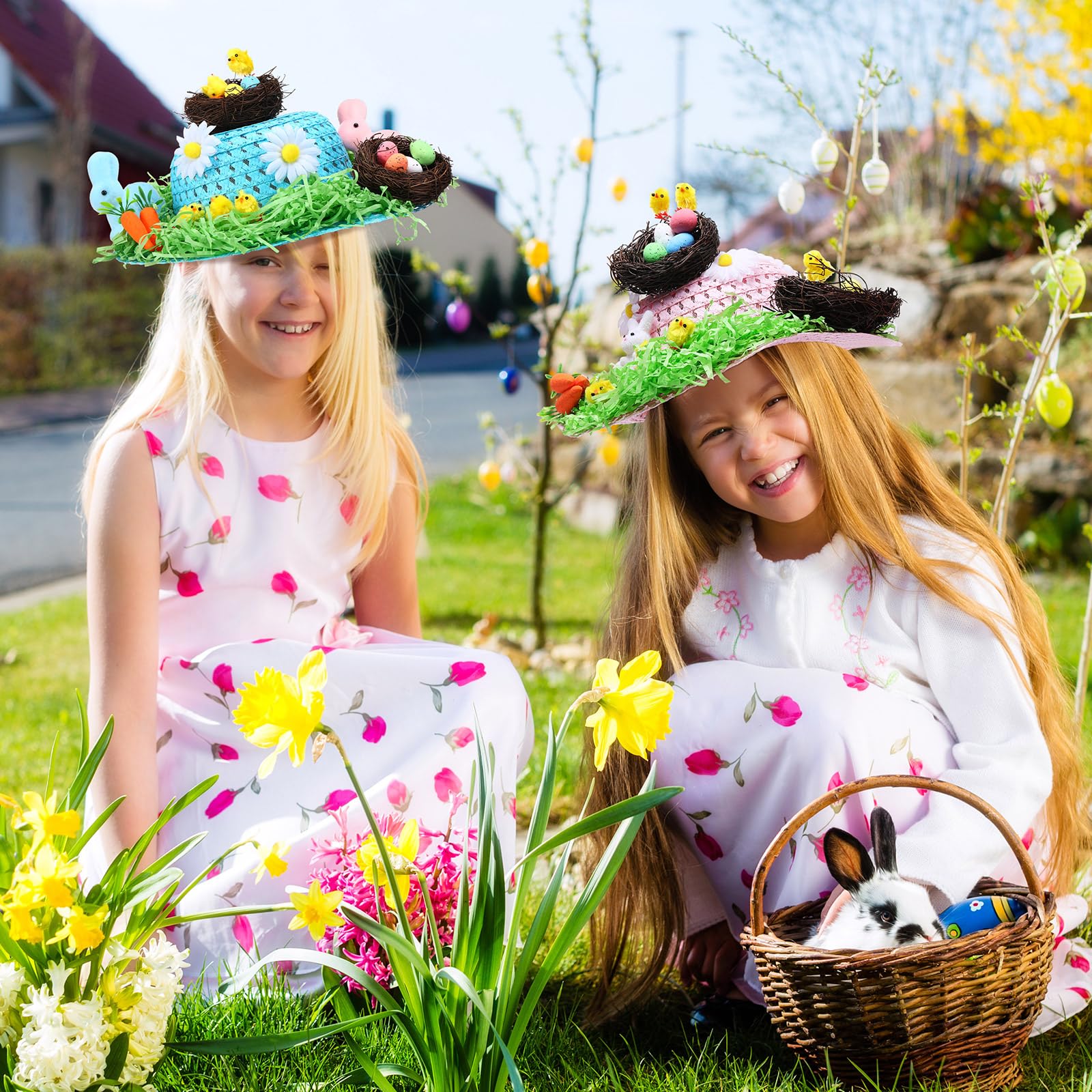 Bonnet Hat Kids Straw Hats To Decorate Easter Bonnet Straw Hat