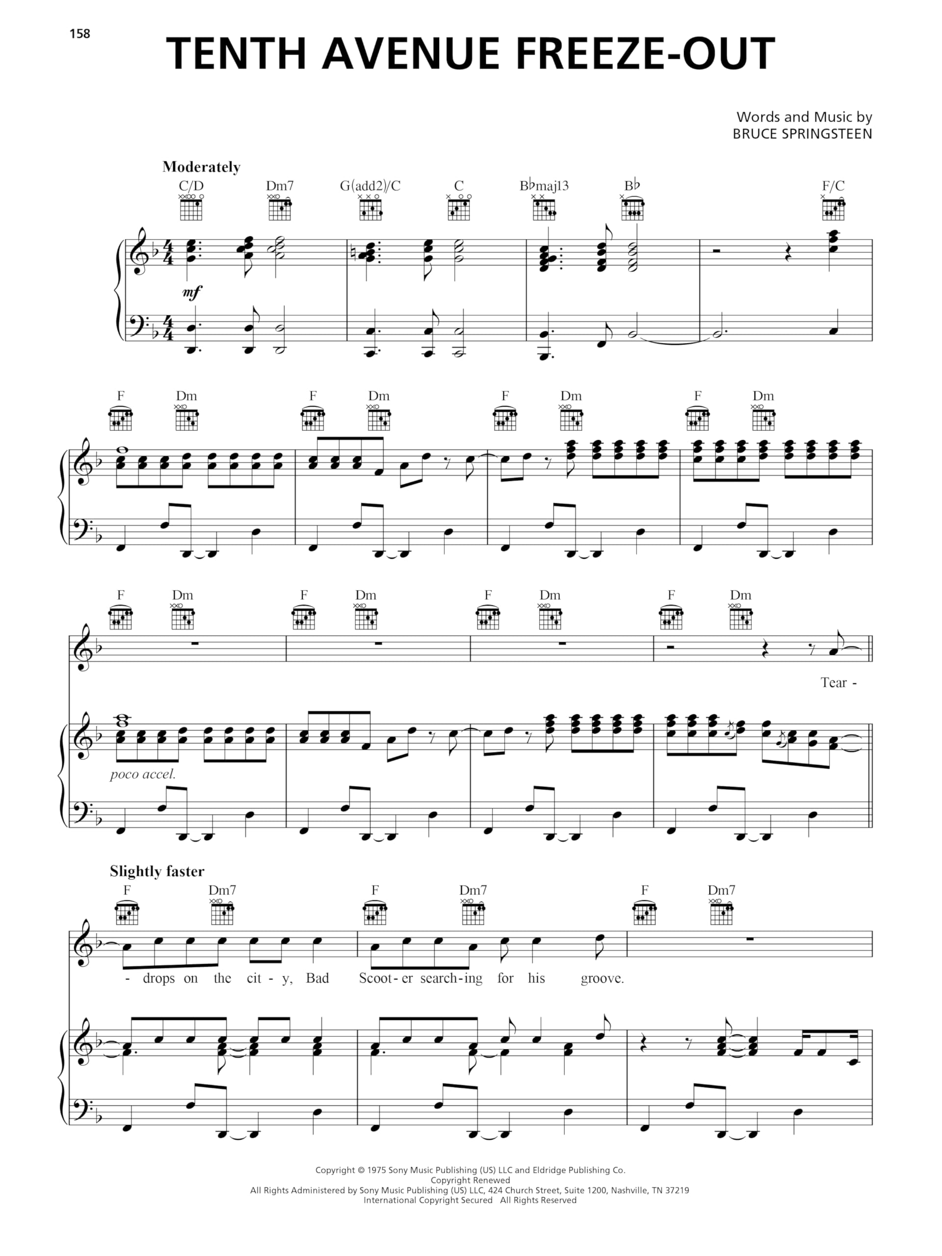 Bruce Springsteen Sheet Music Collection | Recueil de partitions Piano Voix Guitare avec paroles et accords | 30 chansons rock incontournables pour Piano Vocal Guitar | Arrangements originaux