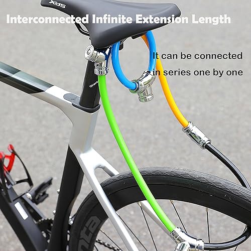 Miniatura 6 de 2 candados de bicicleta de 0.394 pulgadas  Anillo de aleación de zinc de 7 pines con llaves, 3.95 oz ligero y cadena extendida para