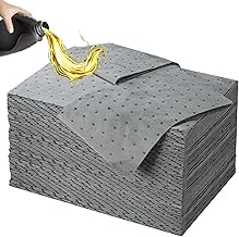 50pcs Universal Oil Cloths 25x33cm Oil Absorbing Mats Workshop Mat for Garage Basement Kitchen Home (Grey)