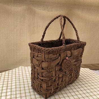 国産山葡萄乱れ編み蔓バック Amazon.co.jp: 国産山葡萄蔓 かごバック幅広乱れ編み 1