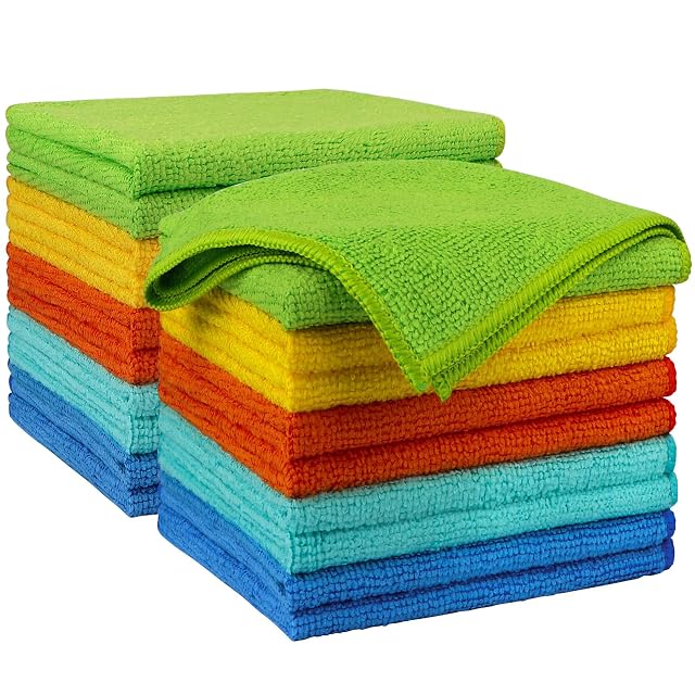 AIDEA Microfiber Cleaning Cloth 20PK Microfiber Towels for Cars Dusting Cloth Cleaning Rags for SUVs House Kitchen Window