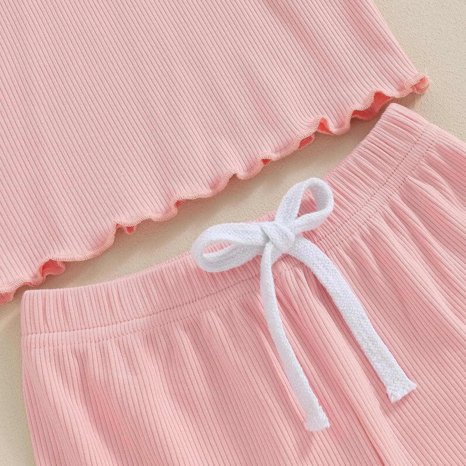 SHEIN Ensemble De Chemise à Manches Courtes Et De Pantalon Long Rose élégant Et Tissé En Couleur