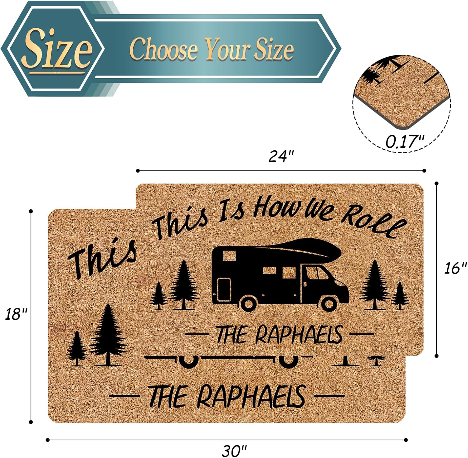 Custom Door Mat for Outside Your Rv, Personalized Camping Door Mat with Name for Camper, Custom Rv Door Mat, Customized Outdoor Rv Mat, Personalized Camper Doormat