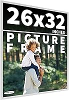Vista 60 de Poster Palooza Marco de fotos de madera de pino macizo blanco de 18 x 8 Acrílico UV, respaldo de tablero de espuma y accesorios para colgar