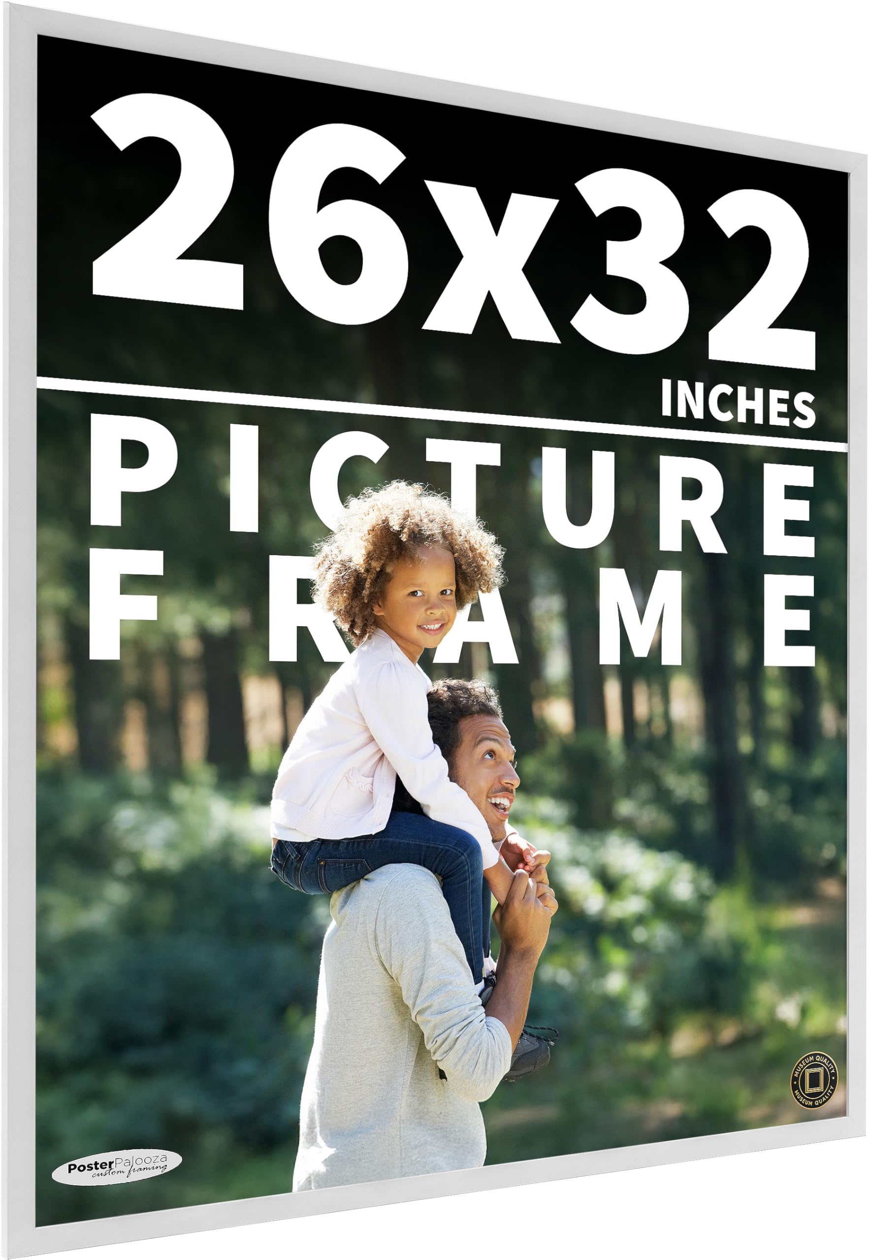 Photo frame フォトフレーム Amazon.com - Poster Palooza 26x32 Frame White Solid Pine Wood