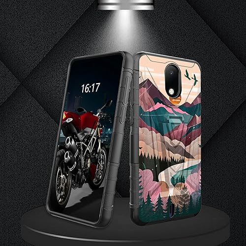 Miniatura 52 de AT&T Calypso 2 (U319AA) Funda con protector de pantalla de vidrio templado resistente con función atril integrado para debut de críquet, ciervo