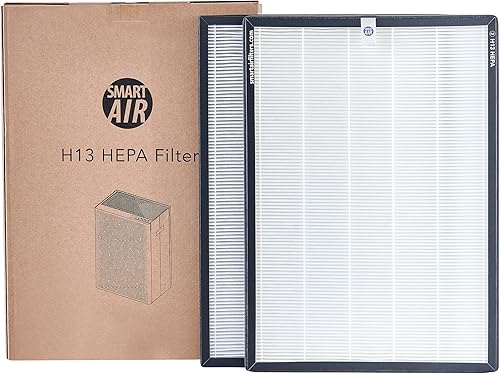 Miniatura 2 de Smart Air SA600 True H13 - Filtro de repuesto HEPA (paquete de 2) - 99.95% de filtración de partículas, compatible con purificador de aire Smart Air