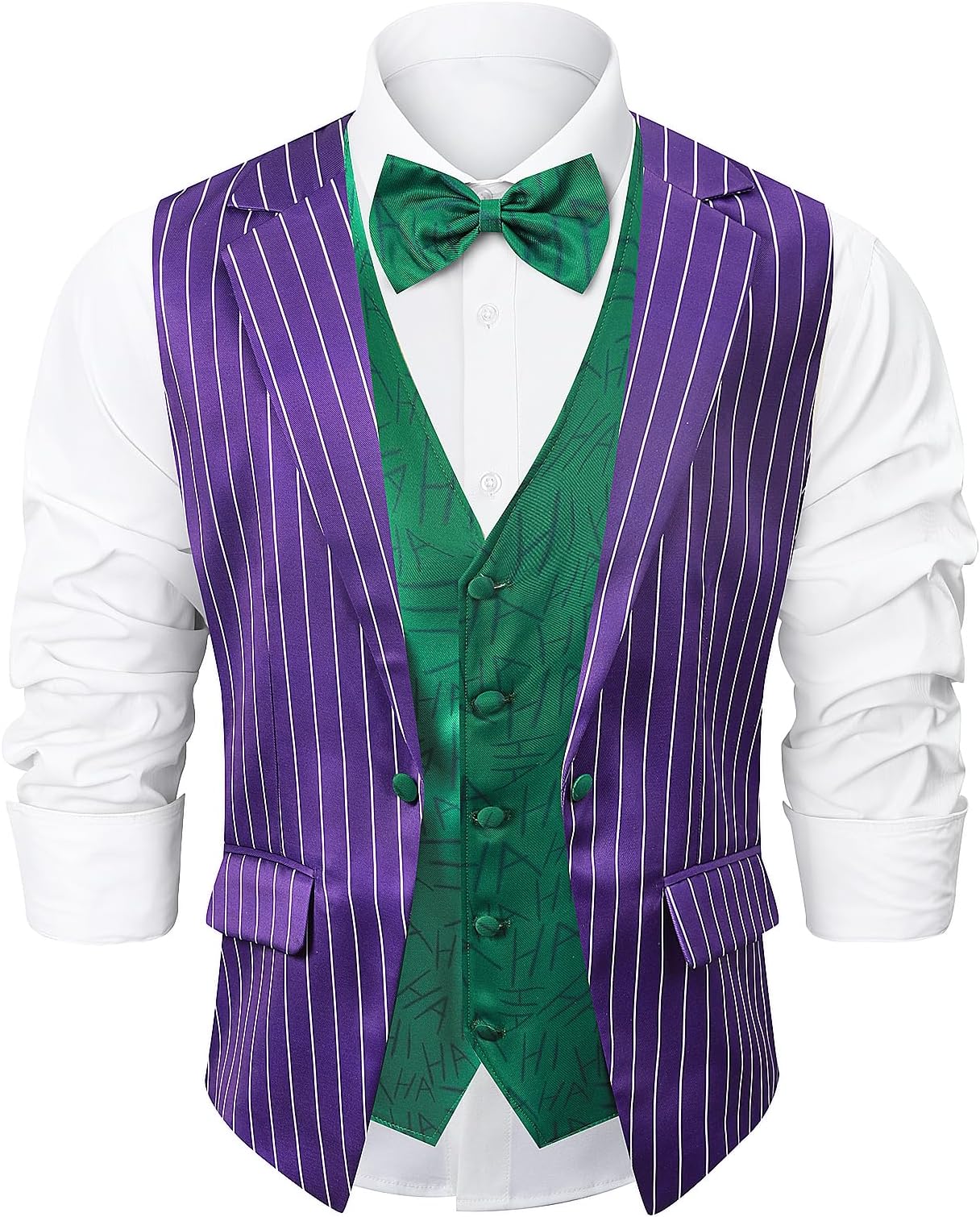 Men's Festival Fake 2-Piece Suit Vest with Bowtie