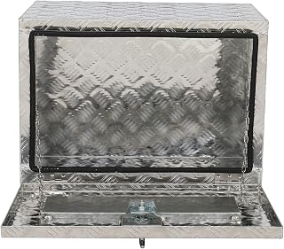 MOTORHOT 24 Inch Heavy Duty Aluminum Truck Tool Box, Diamond Plate Trailer Pickup ATV Truck Bed Storage Toolboxes with Lock & 2 Keys