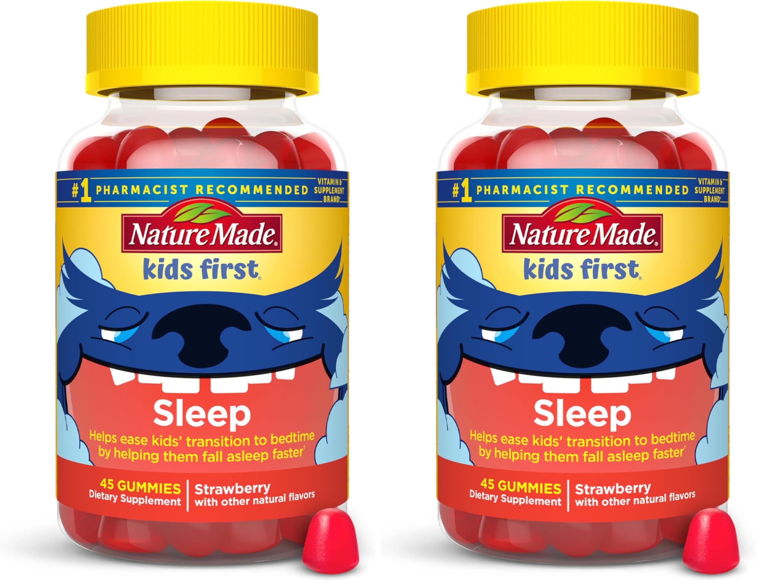 Nature Made Kids First Sleep Melatonin Gummies,100% Drug-Free Sleep Aid,Kids-Sleep Gummies for Restful-Sleep,45 Count (Pack of 2)