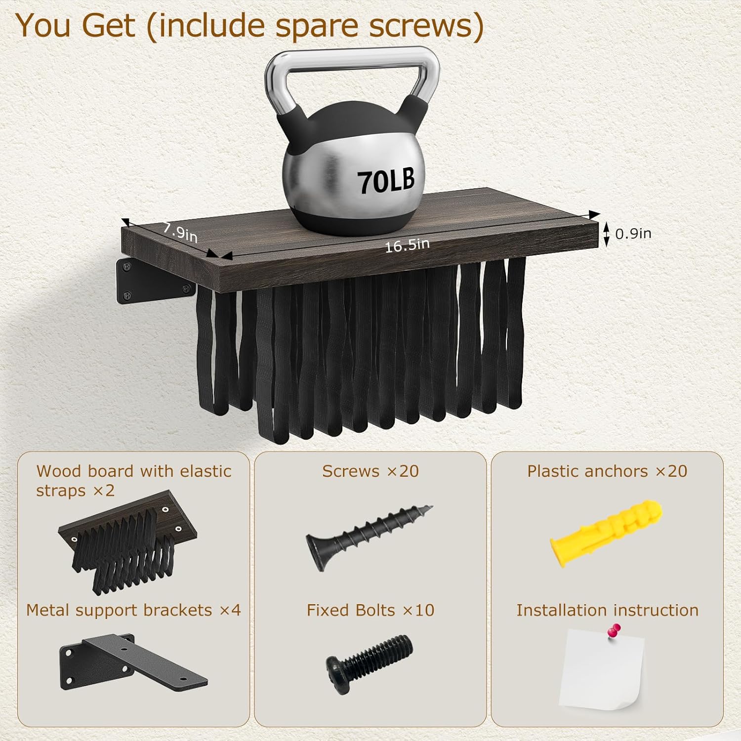 2 Set of Floating Bookshelf with Super Load-Bear Shelf Brackets, Paulownia Wood Invisible Bookshelf, Hanging Bookshelves for Wall, Unique Space Saving Wall Bookcase