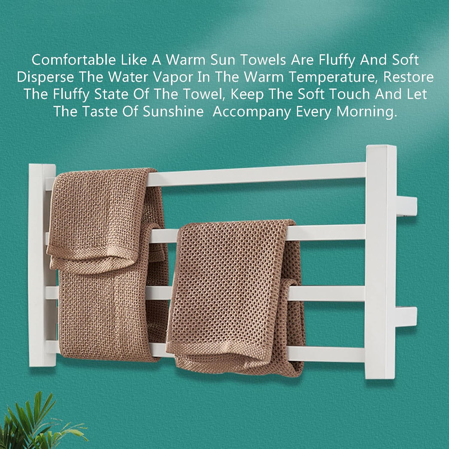 Towel Racks for Bathroom Wall Mounted,Stainless Steel Heated Drying Rack,4 Barselectric Rack,Hermostatic Heater Drying for Towel Plug-in(White)