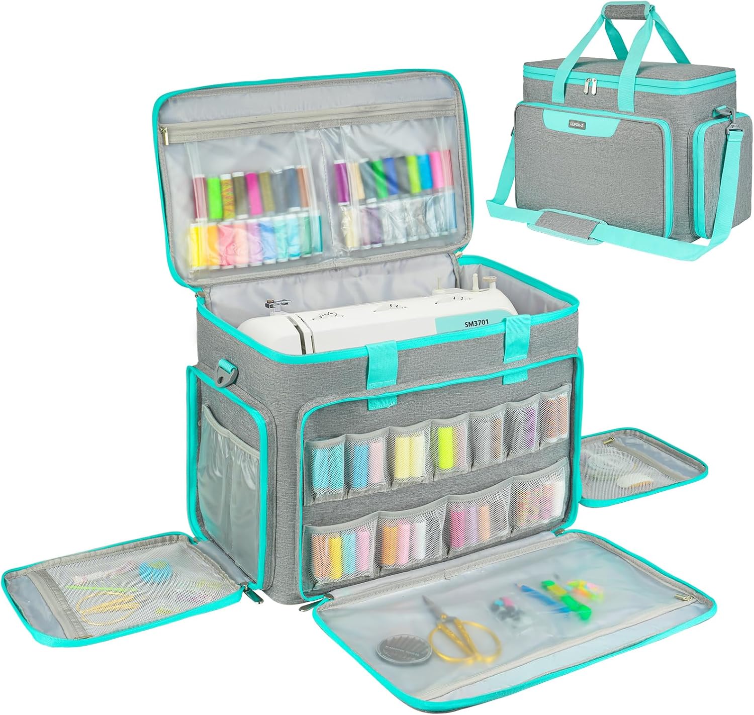 Sewing Machine Bag Grau-Grün