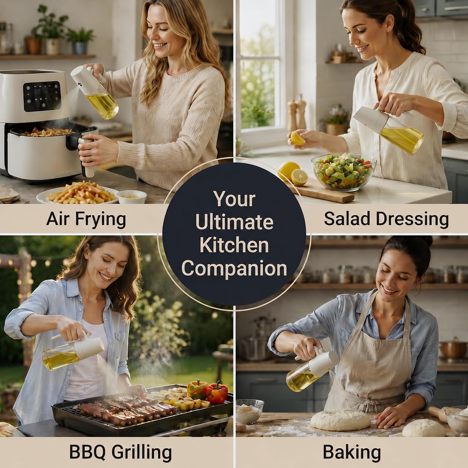 Oil Sprayer for Cooking - Food Grade Glass Olive Oil Spray Bottle
