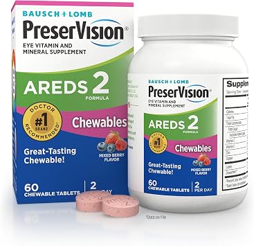 PreserVision AREDS 2 Chewable Eye Vitamins, Mixed Berry, 60 Tablets