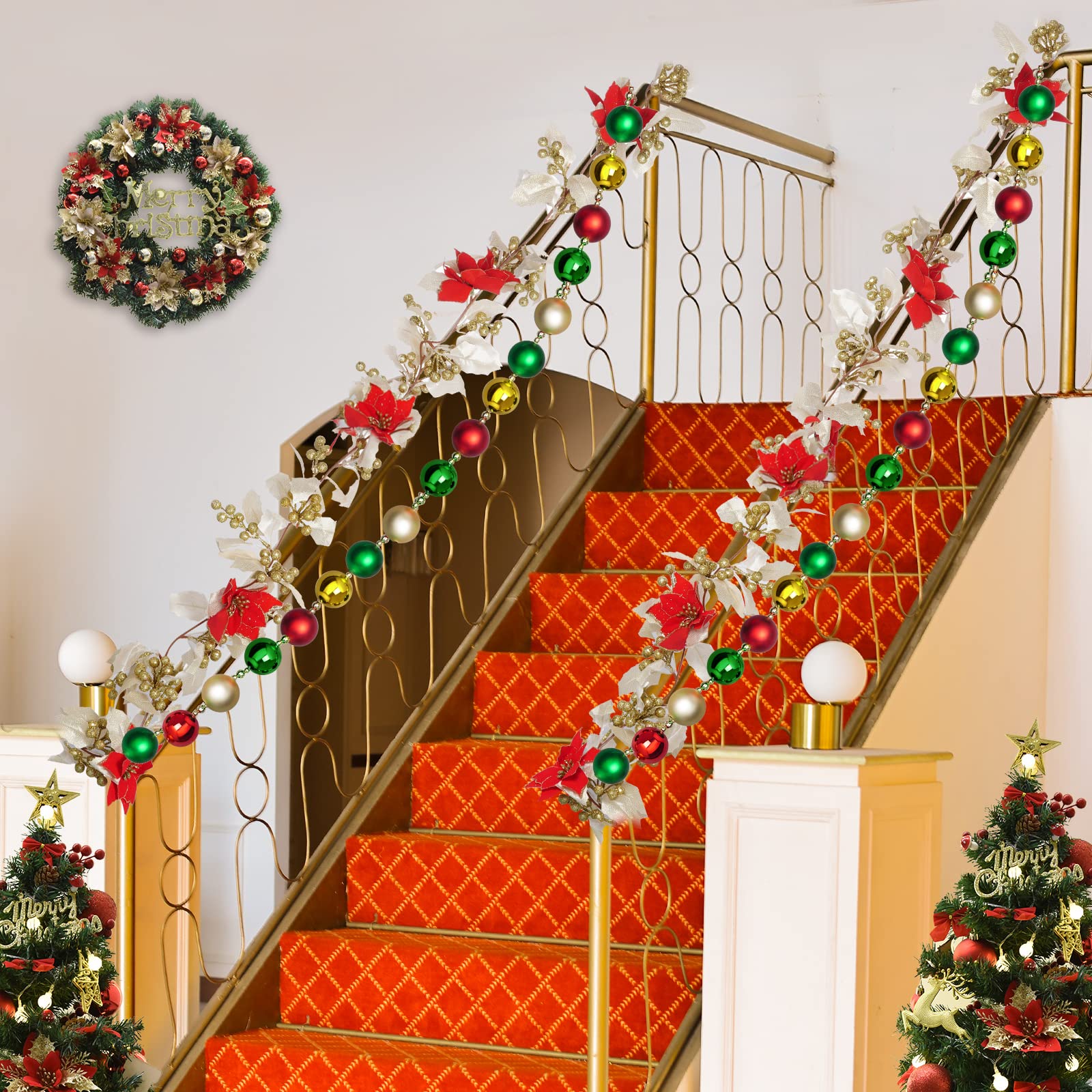 Amazon.co.jp: Tongcloud 7.5フィート クリスマスボール ガーランド