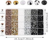 Vista 5 de 22800 diamantes de imitación de parte trasera plana de varios tamaños, diamantes de imitación de resina brillante YAEISM con parte trasera plana, 6