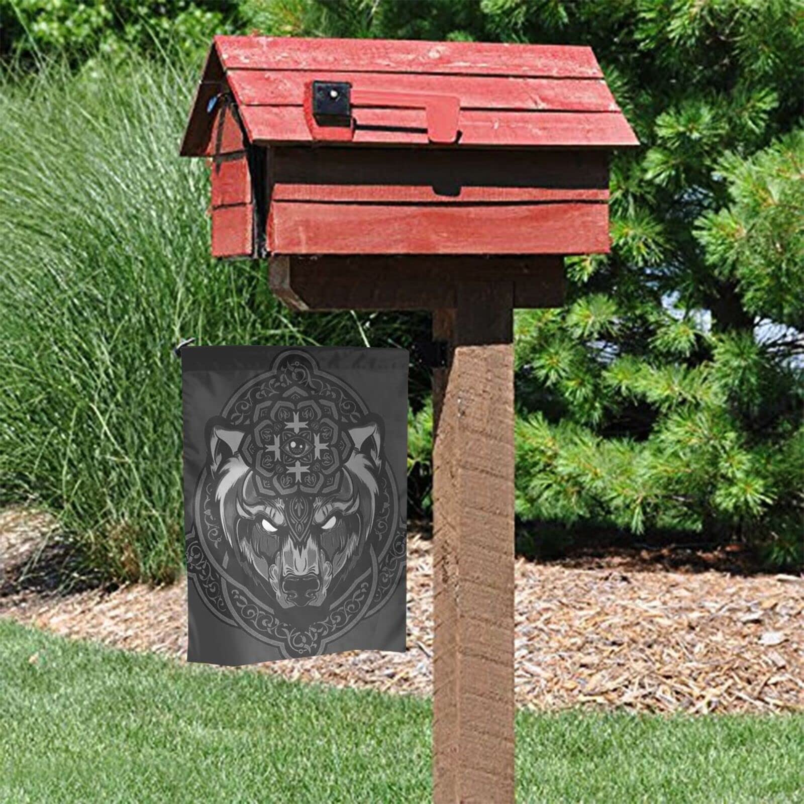 QIZYOQA Bandera De Cabeza De Lobo Genial De 4 X 6 Pies, Banderas De Doble Cara Para Exteriores, Bandera Duradera Para Decoración Del Hogar, Patio, Banderas 4by6