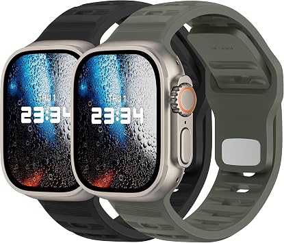 UC2 Band for Apple Watch Bands Women Men Se Ultra 2 40mm 44mm 46mm 42mm 45mm 41mm 38mm 49mm Series 11 10 9 8 7 6 5 4 3 iWatch Sport Strap Silicone Black_Army Green