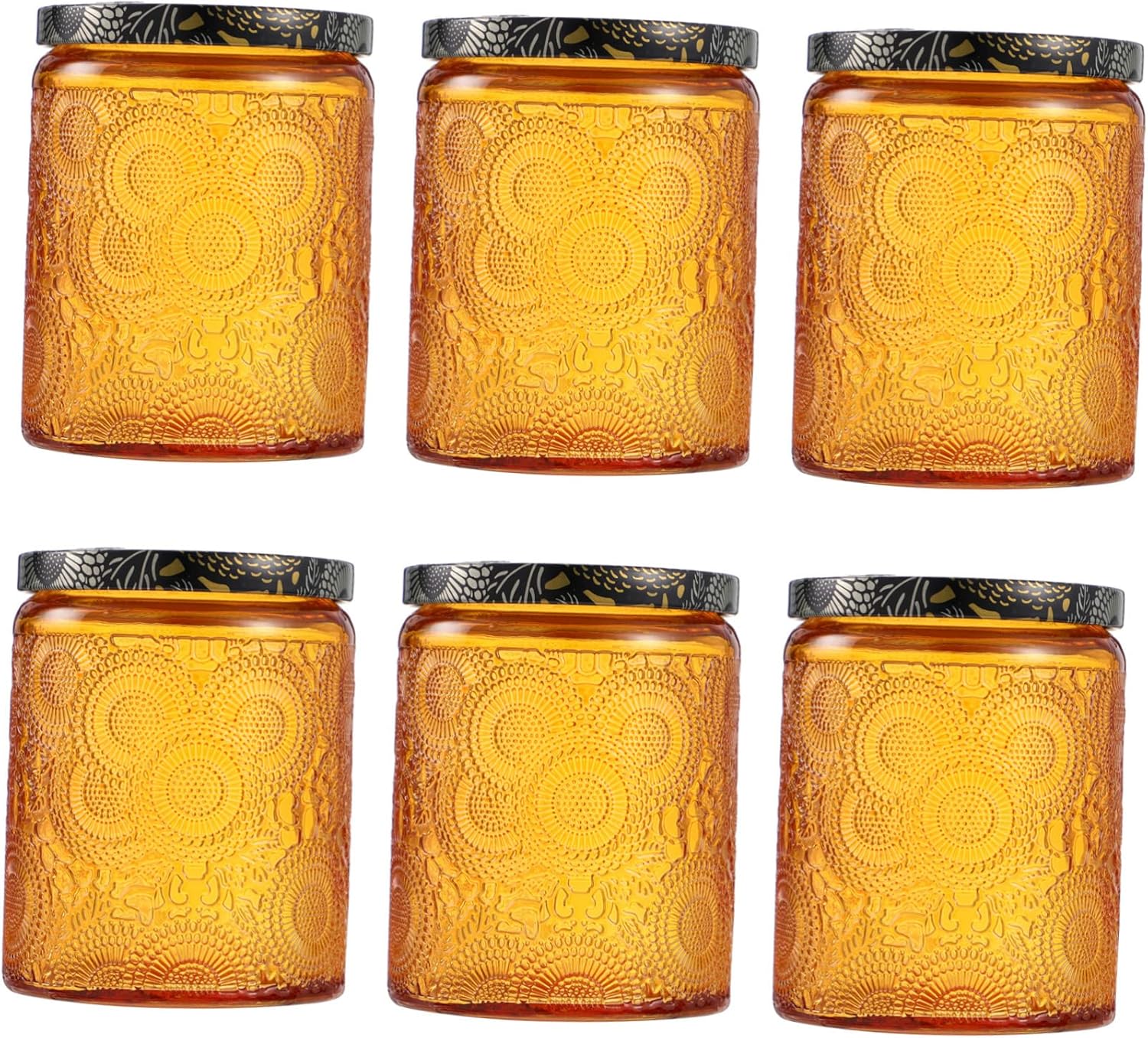 Homoyoyo 6Pcs Glass Candle Jars DIY Candle Making Containers with Labels for Aromatherapy Storage for Home Office Yoga and More