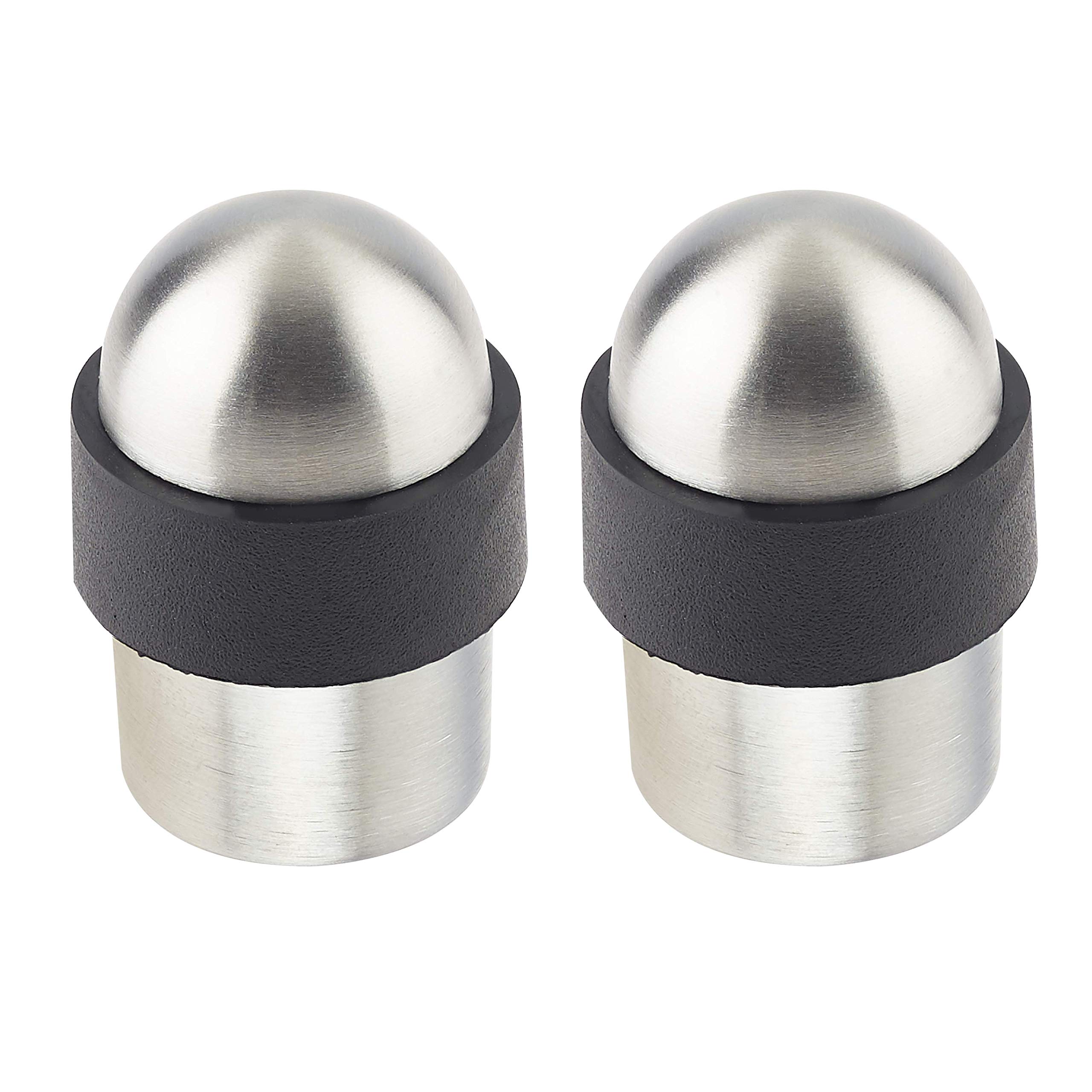 Eai Door Stop Floor Mounted Concealed Fixing Dome Top Satin Stainless Steel 30Mm Diameter Pack Of 2