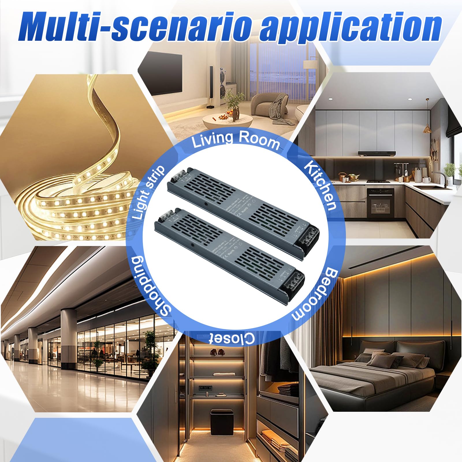LED Netzteil Trafo 24V Transformator AC 220 230V auf DC 24 Volt, Led Treiber Schaltnetzteil Konstantspannung Niedervolttrafo für LED Streifen (400W&2PCS)