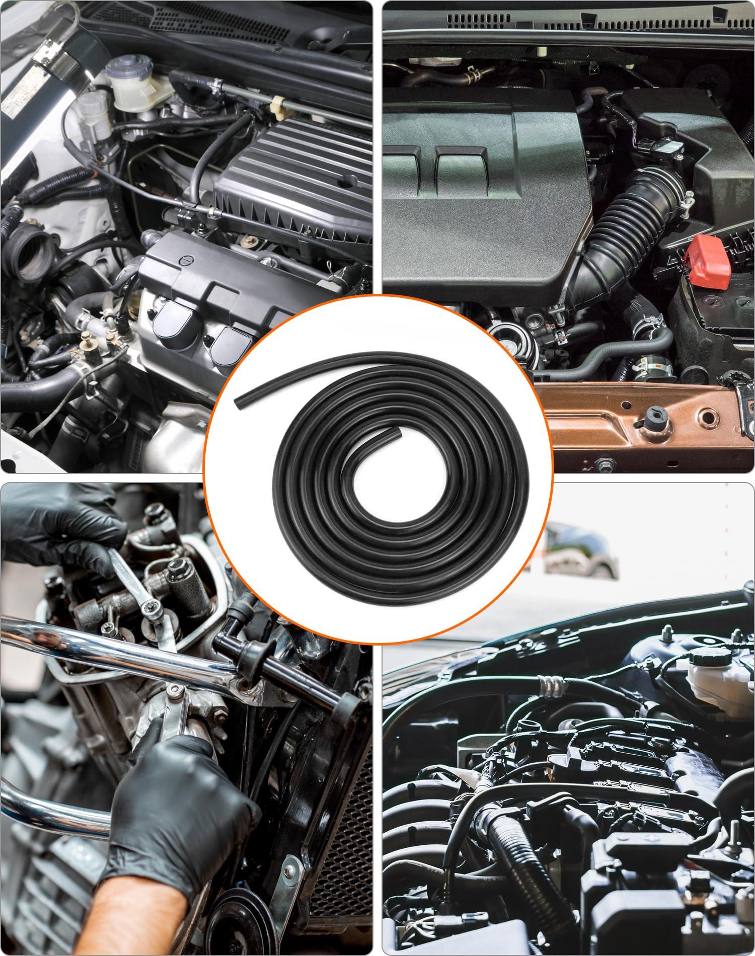 QWORK® 3m silikonowy wąż samochodowy wąż żaroodporny 6mm*12mm wąż próżniowy