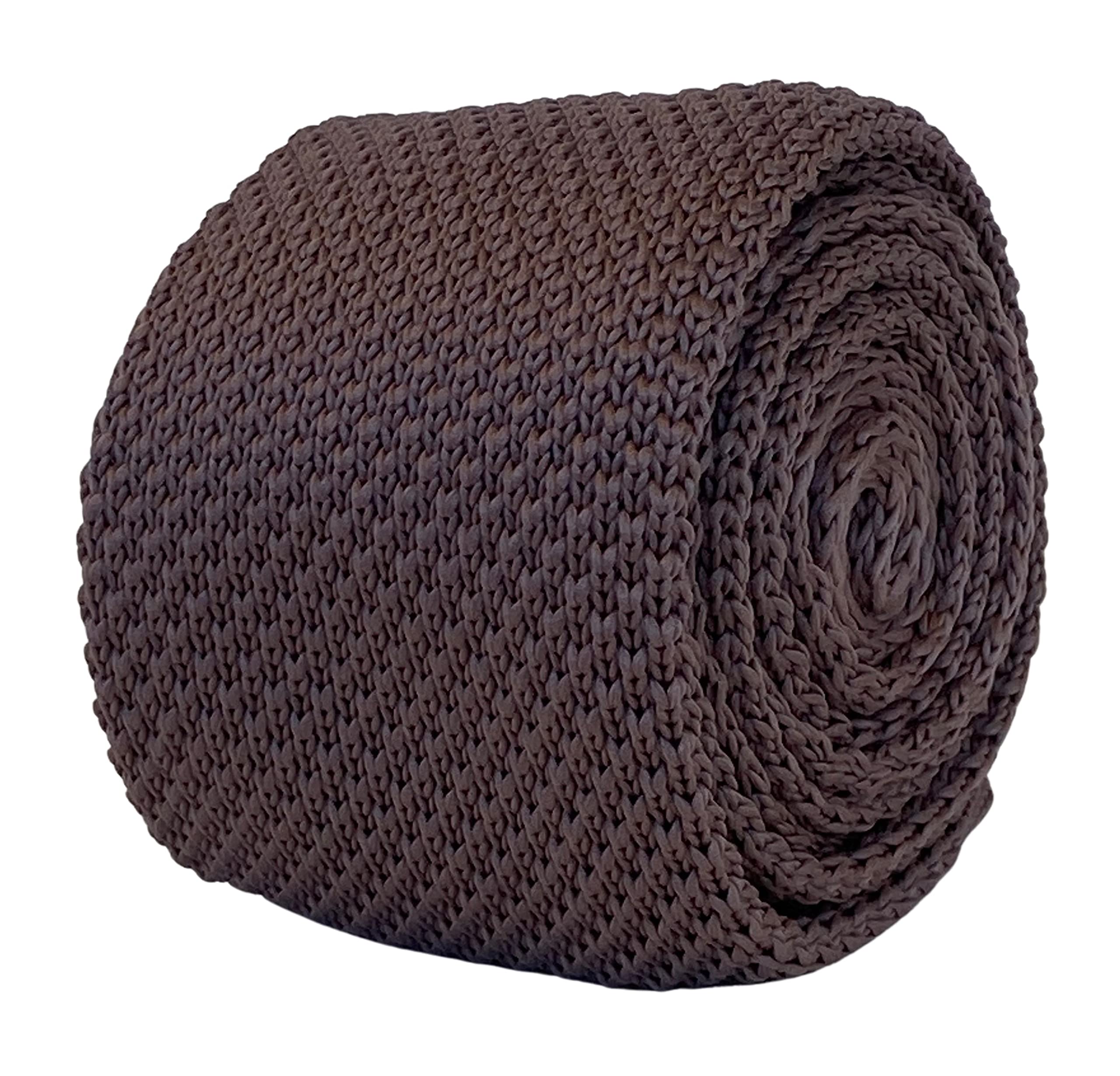 Frederick Thomas Taupe Brown Men's Knitted Tie, classic 5cm width 147cm Length Necktie Ideal for Office Wear, Weddings, Formal Events, Special Occasions and Dinner Parties