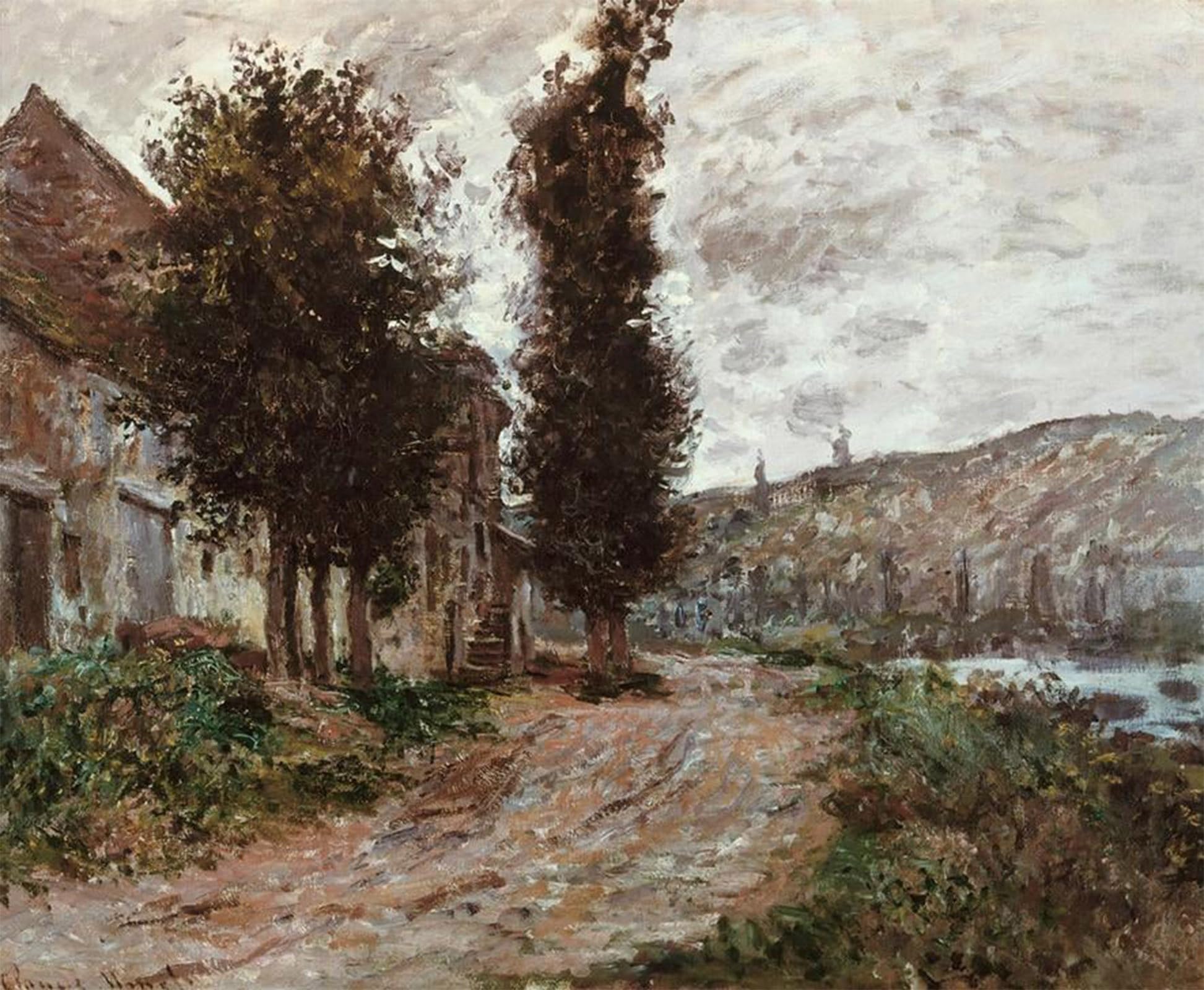 ARTXLXXBN Famous Print Painting Colorful Art Print Towpath At Lavacourt by Claude Monet Canvas Art Decorations for Home Decor 60x90cm