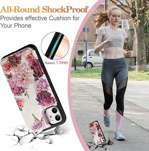 Miniatura 252 de UEEBAI Funda tipo cartera para iPhone 15 Pro Max con tarjetero, cubierta de cuero PU con soporte, bloqueo RFID, doble cierre magnético, relieve de