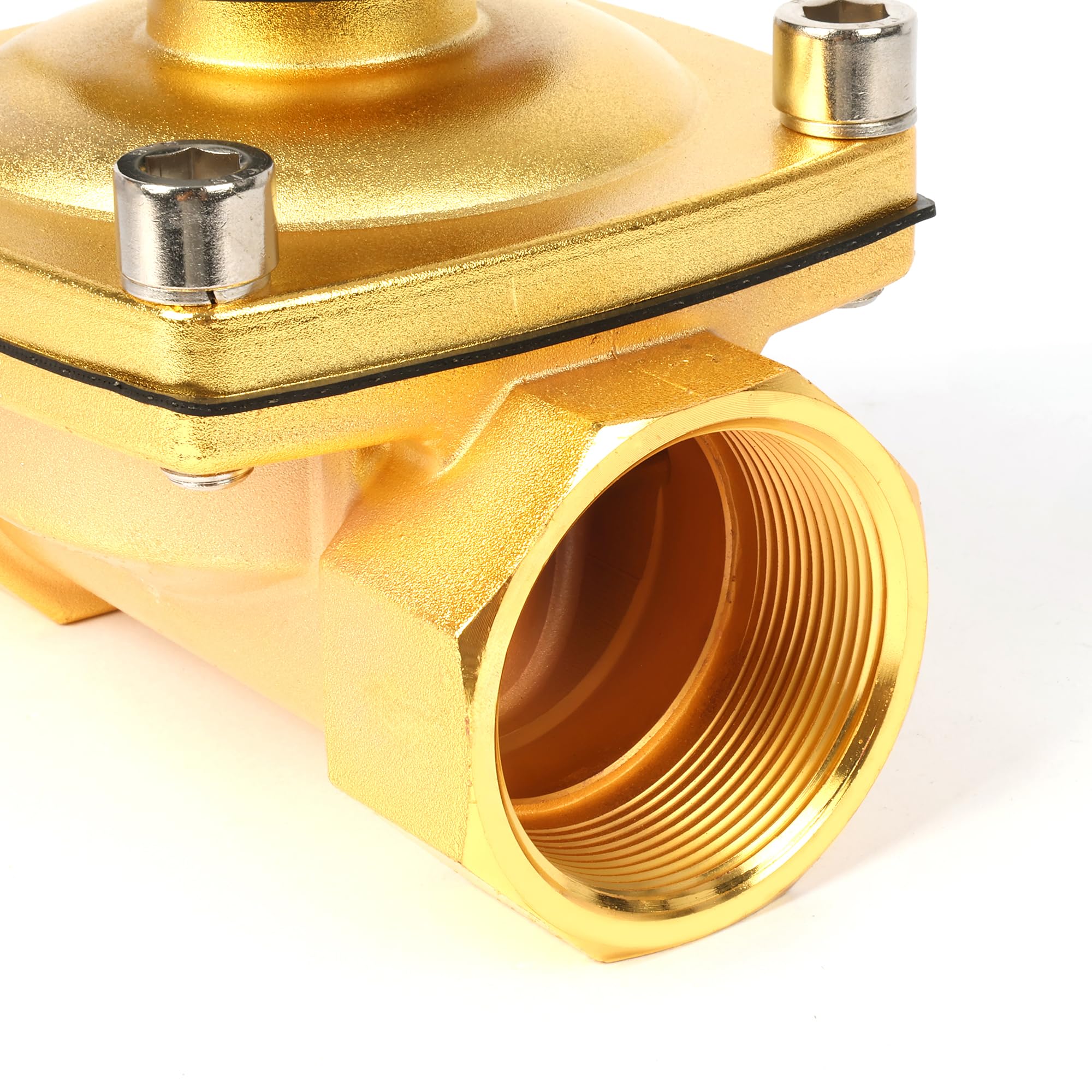 U.S. Solid Válvula solenoide – Válvula de agua eléctrica de aleación de zinc de 24 V CC de 2 pulgadas, sello NBR