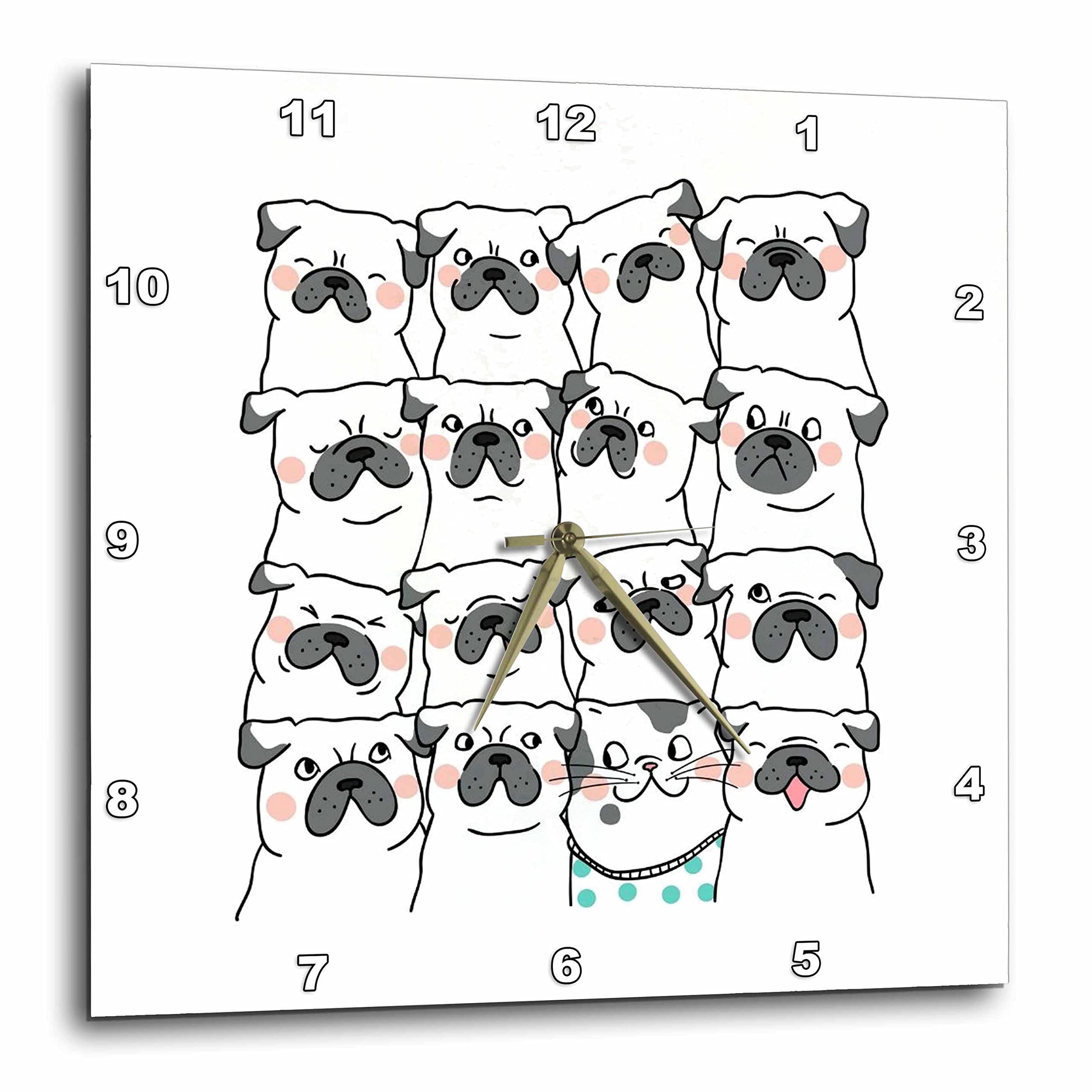 3dRoseRosette - Dog Hooman - Faces of Cute Dogs - Wall Clocks (dpp-363839-3)