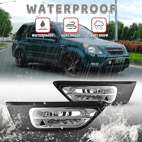Miniatura 5 de AUTOWIKI Luces antiniebla para 2002 2003 2004 Honda CR-V lámpara crv asambleas con kit de cableado 1 par
