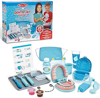 Melissa & Doug Super Smile Dentist Play Set - 26-Piece Set with Extensive, Realistic Accessories for Imaginative Role Play, for Children from 3 Years