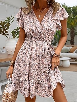 Hey Wing Sleeve Ruffle Chiffon Dress ワンピース JJ's House Dresses (303376) | JJ's House