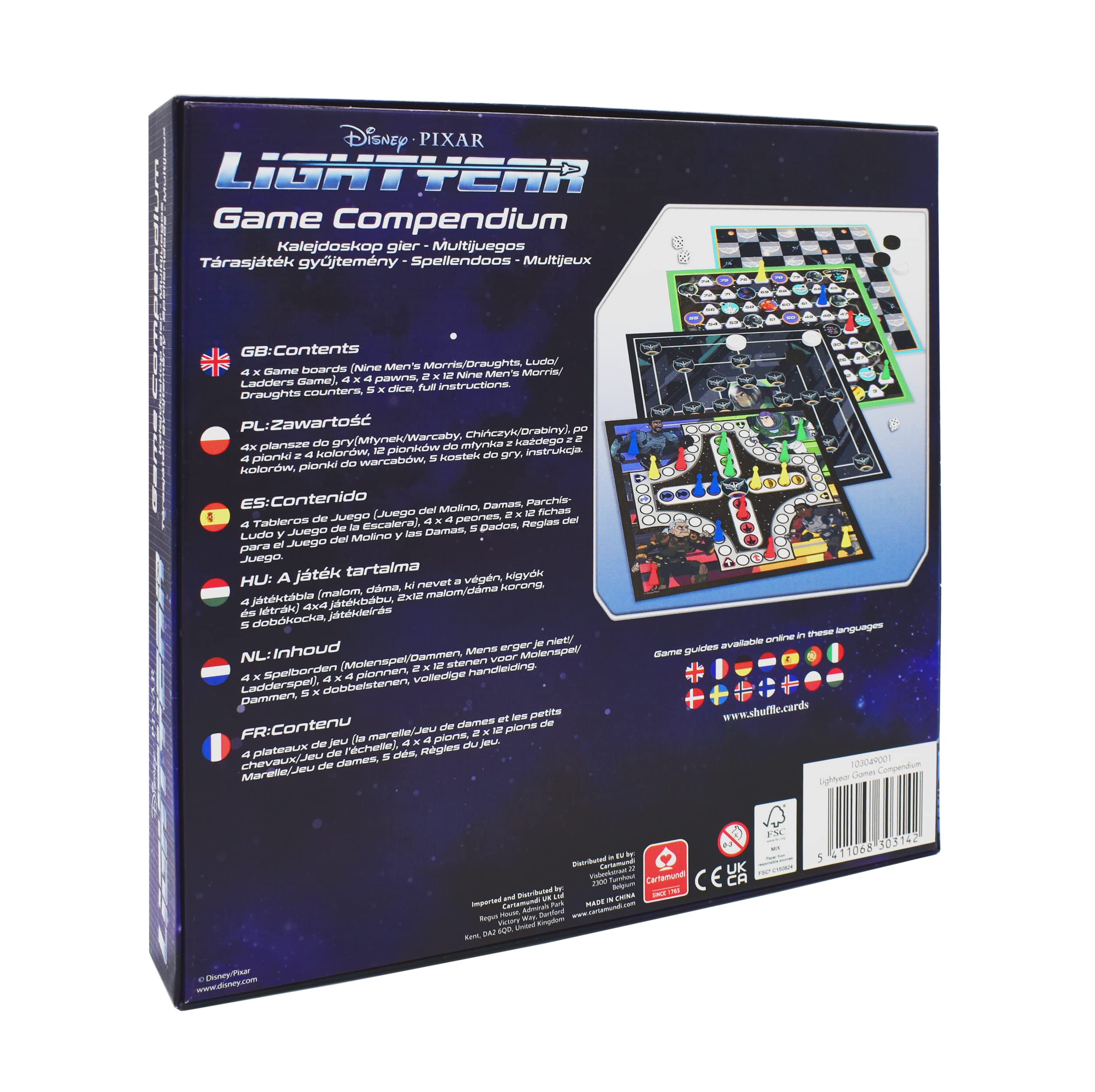 Cartamundi Lightyear Games Compendium, Profitez de 4 Jeux de sociét