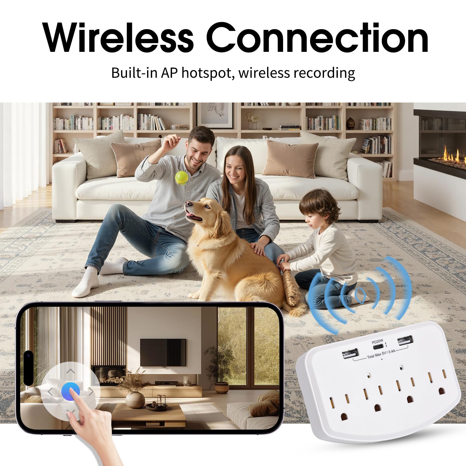 Hidden Camera - 1080p HD Camera - Nanny cam for Home Security - WiFi Wall-Mounted Cameras — view 5