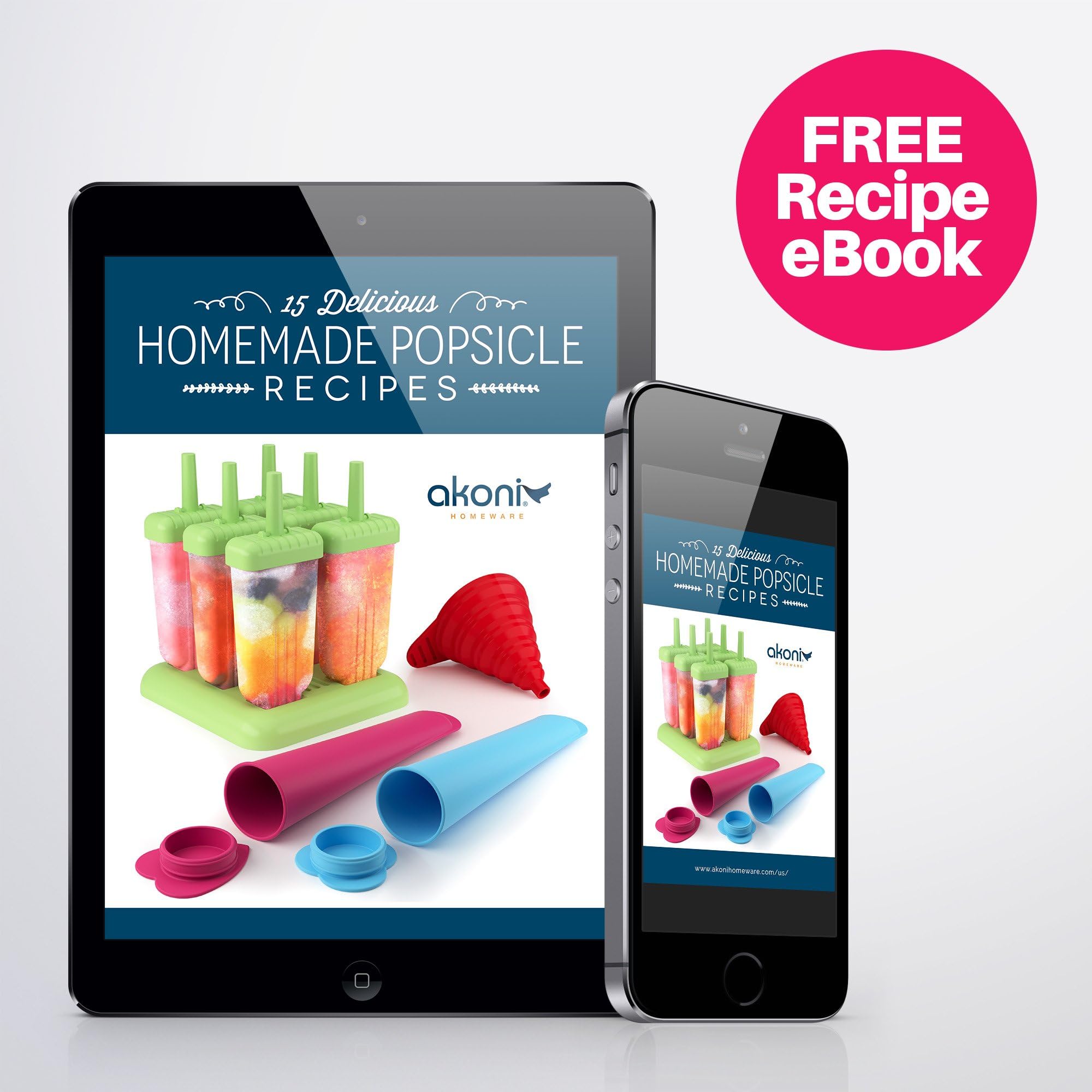 Ultimate Popsicle Molds Set For Kids and Adults - Colourful Six-piece BPA Free Ice Pop Maker Plus Silicone Popsicle Molds And Free Loading Funnel - Bonus Recipe eBook