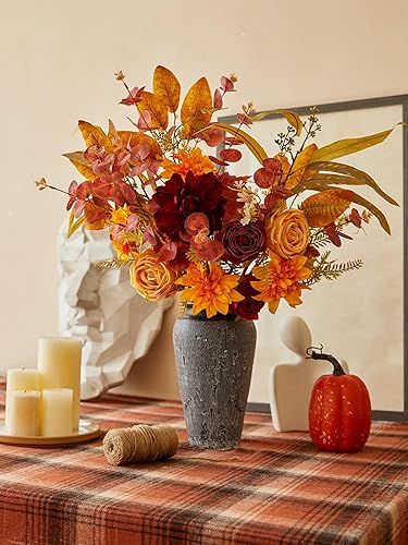 Miniatura 6 de Anna's Whimsy Ramos de flores artificiales, ramos de flores artificiales de seda para bodas, decoración de mesa del hogar, centros de mesa de boda,