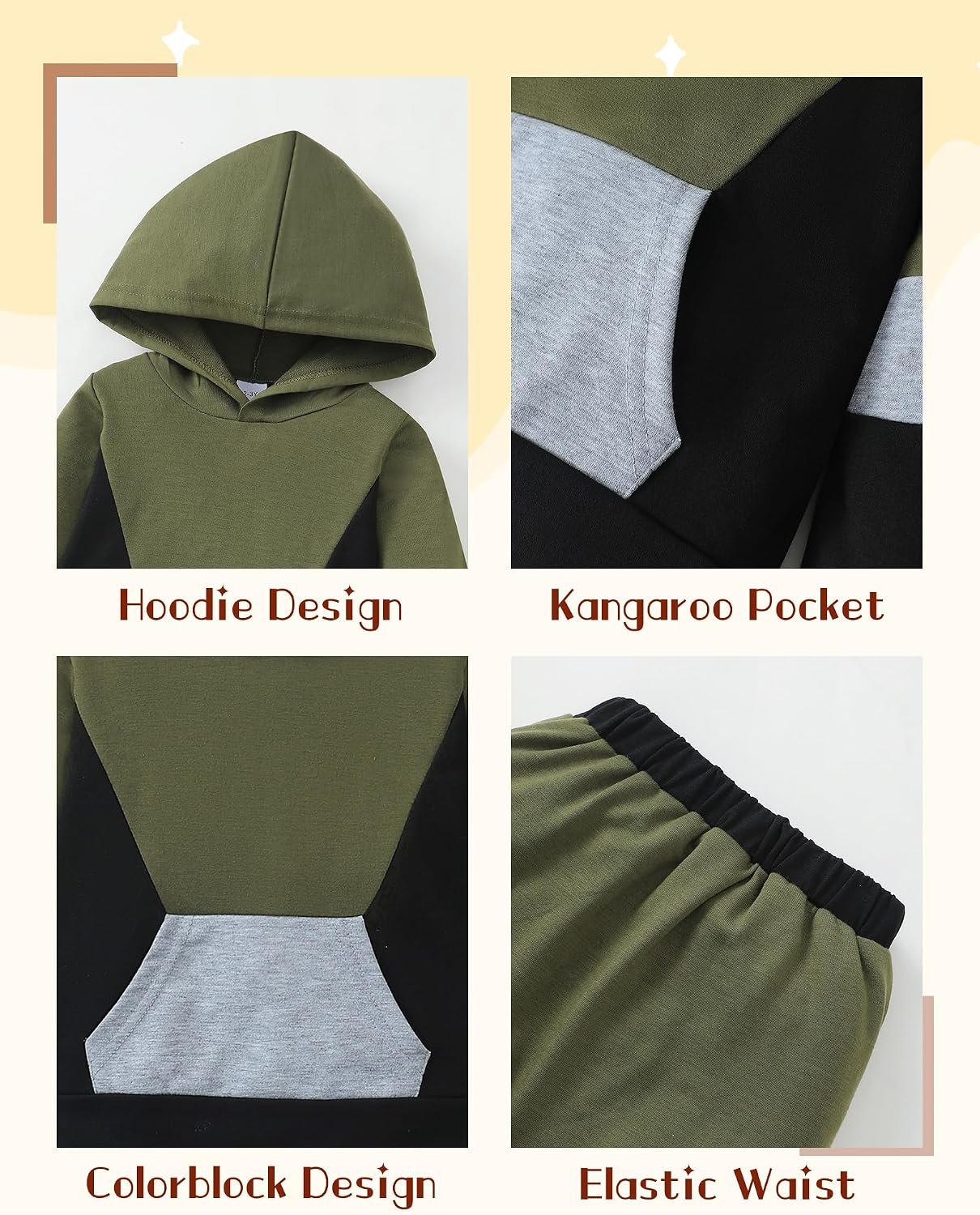 Toddler Baby Boy Clothes Fall Winter Outfits Long Sleeve Hooded Sweatshirt Tops Pant Set 2pcs Little Boy Clothing