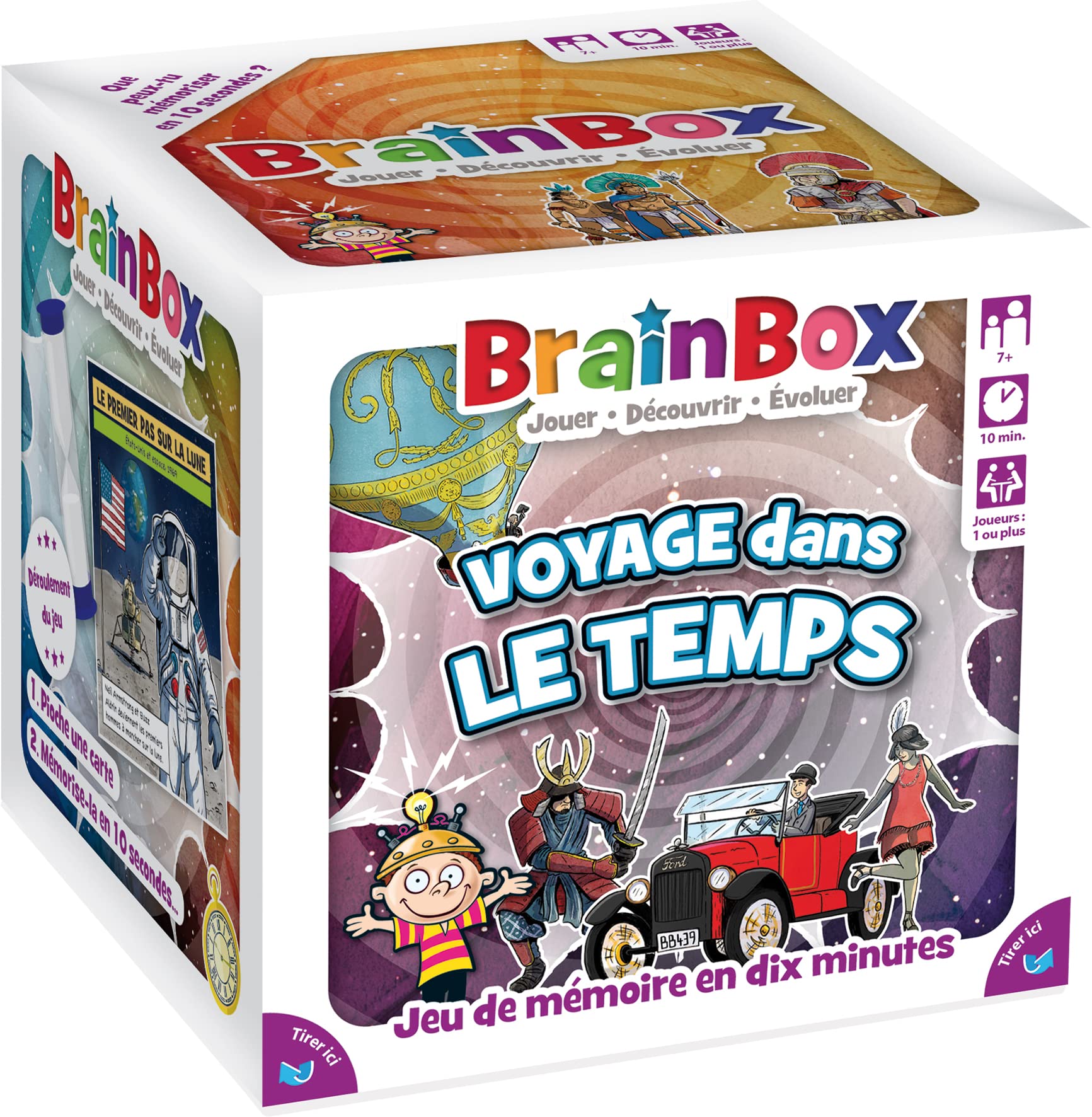 BRAINBOX : Voyage dans Le Temps - Jeu de Mémoire et Observation pour Enfants dès 7 Ans - Jeu Educatif pour Apprendre l'Histoire en s'Amusant - 1 Joueur et Plus - 10 Min - Version Française