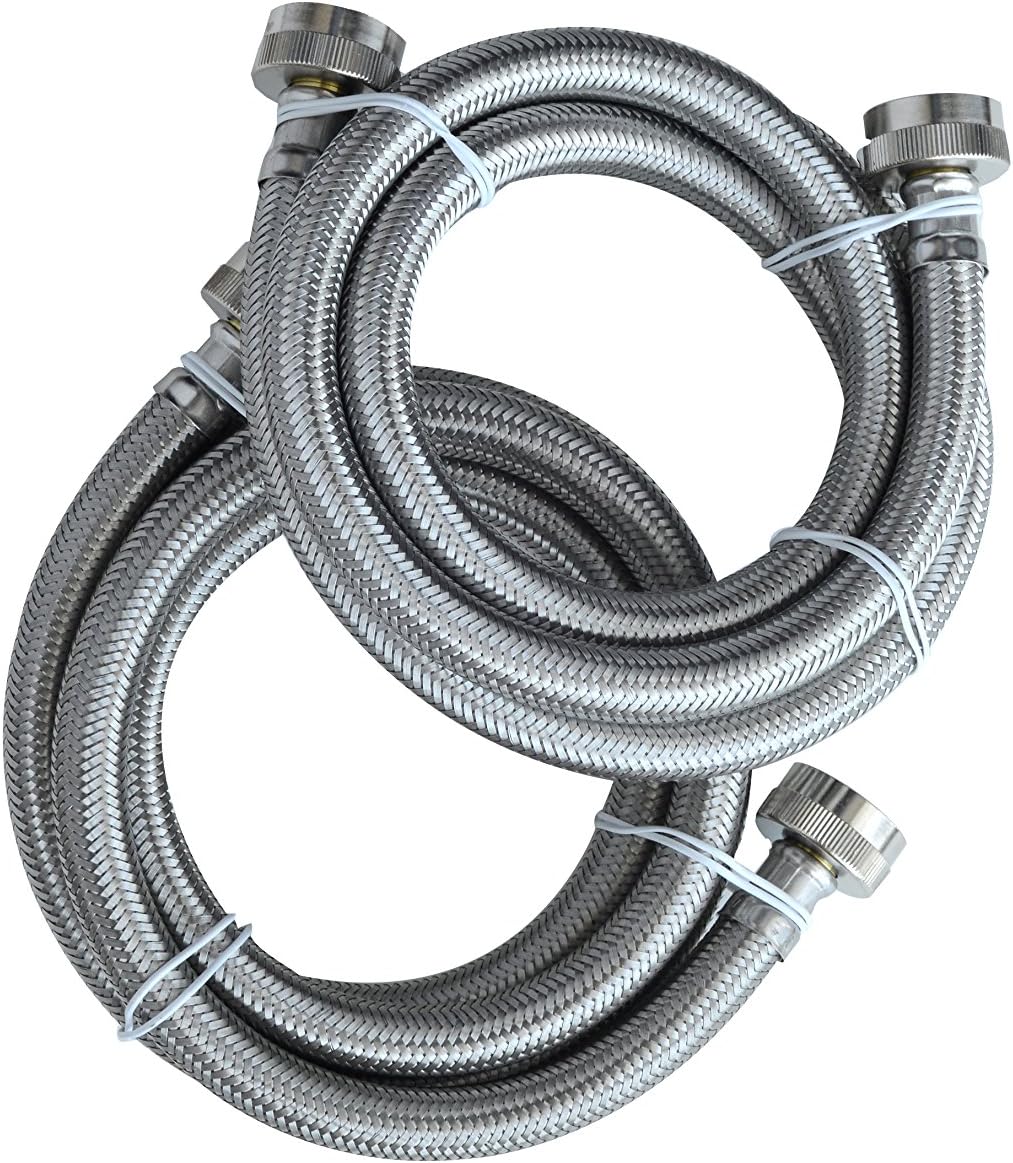 UV Hot and Cold Washing Machine Connector Kit (2 Pack). Braided