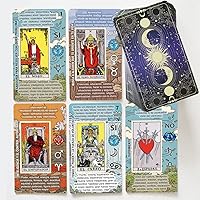 Vista 1 de Cartas de Tarot para Principiantes, Juego de Tarot de Aprendizaje, Sin Libro de Guía Necesario, Cartas de Tarot con Significados en Ellas (Español)